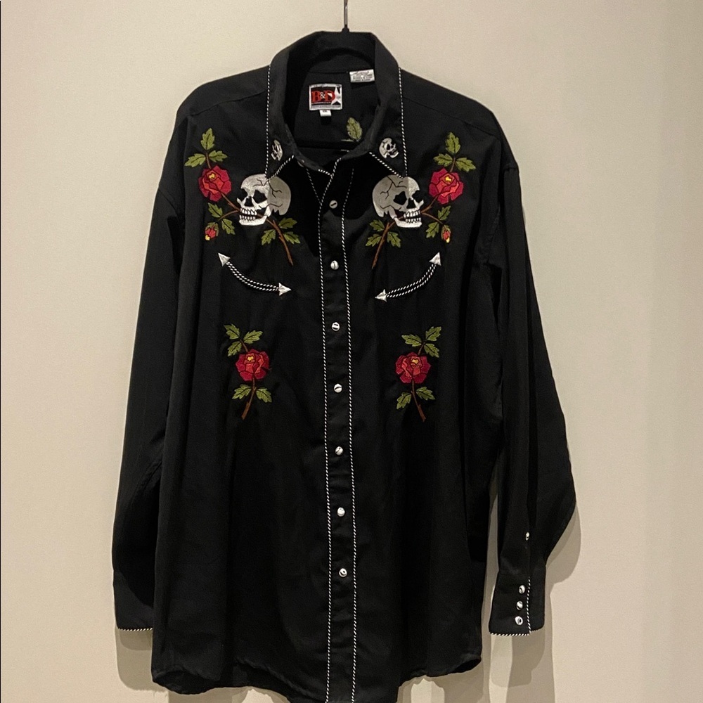 Brooks & Dunn Panhandle Slim Embroidered Skill and Roses Shirt